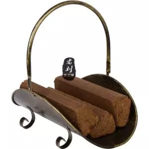 장작거치대 장작보관 엔틱 땔감 휴대용 받침대 벽난로 곡선 작은 철제 랙