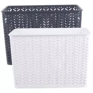 [생활] 헤링본 오픈형 바스켓 6호 24L 색상랜덤