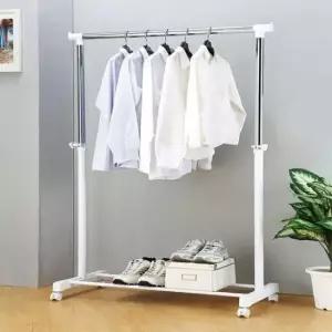 [생활] 이동식 1단 행거 화이트 튼튼한행거 매장행거 의류행거 매장용행거 인테리어행거