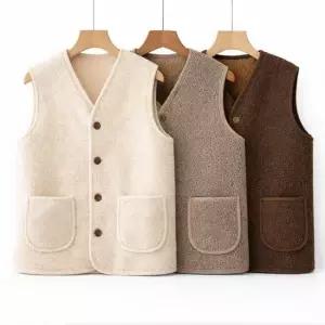 프리미엄 극강 보온 따뜻한 겨울 양털조끼 따뜻한 후리스 무스탕 뽀글이 퍼 양모 자켓 베스트 KK998