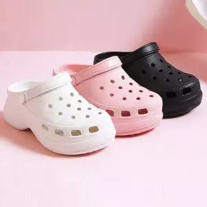 여성 키높이 통굽 고무 뮬 슬리퍼 데일리 물놀이 신발 여성슬리퍼 여름슬리퍼