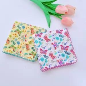 꽃과나비 뜨게 손수건 쁘띠스카프 매너손수건 쁘띠스카프 도시락가방 대형손수건