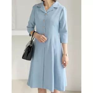 김여사, (신상) 클래식 버튼 A라인 원피스 2OP604121