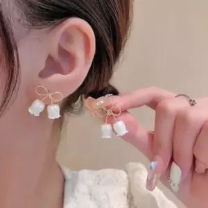 실버925 플라워 골드 리본 귀걸이 실버925 실버925귀걸이 패션귀걸이 귀걸이선물