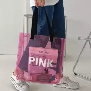 여름 바캉스 피크닉 물놀이 pvc 비치 백 가방 핑크 여름가방 물놀이가방 가벼운가방