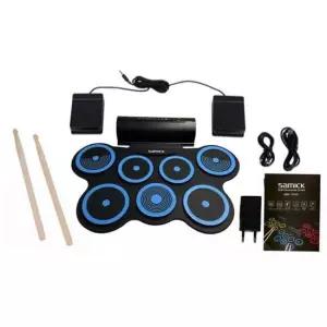 페달포함전자드럼 휴대용 삼익 전자드럼 롤패드 블루 미니 연습용 1P