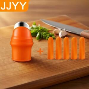 실리콘 엄지칼 세트 6PCS 절단 방지 정원 도구 전문 채소 수확 손가락 보호대 안전