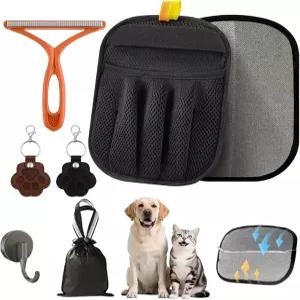 고양이와 개 그루밍을 위한 구주이프 반려동물 제모 장갑 도구 브러시 키트 카펫 가구 자동차 의류용