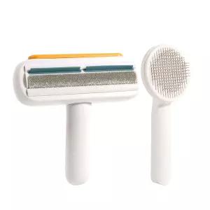 반려동물 헤어 롤러 리무버 키트 고양이 개 보푸라기 셀프 클리닝 슬라이커 브러시 소파 가구 카펫 침구