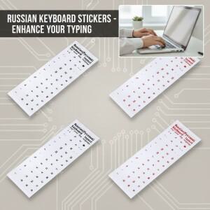 러시아어 투명 키보드 스티커 알파벳 블랙 화이트 라벨 먼지 보호 컴퓨터 PC 노트북 언어 액세서리