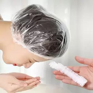 장만A785 일회용 샤워캡 비닐 미용모 50개 화장모자 염색두건 비닐모자 미용캡