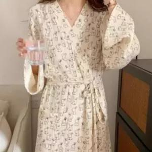 [SBD] 가운 잠옷 여성 샤워가운 파자마 로브 수면 홈웨어 롱