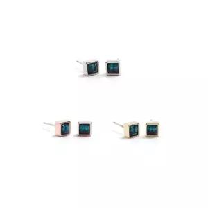 모임 은침 스퀘어 귀걸이 E510 크리스탈 에메랄드 4mm