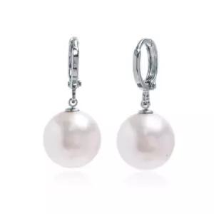 여자귀걸이 E478 원터치 진주 화이트 귀걸이 오스트리아 12mm