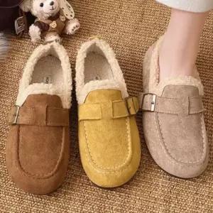 인기상품 폭신 털안감 로우 슬립온 스웨이드 겨울 단화 여성 데일리 신발 [WFKNZML_260411]