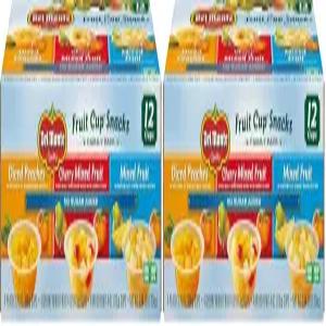 델 몬테 과일 컵 스낵 패밀리 팩 설탕 첨가 없음 4온스 버라이어티