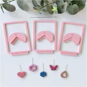 Koeker 폴리메 클레이 비드 홀 메이커 커터 폴리머 도구 귀걸이 드릴 가이드