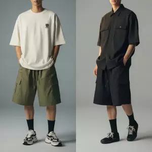 남자 반바지 여름 스판 밴딩 5부 카고 반바지