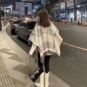 숄 케이프코트 여성 판초 가을 루즈핏 모직 망토 케이프