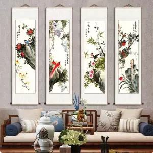 동양화 족자 사군자 그림 난초 두루마리 풍수 거실 인테리어 성공 액자