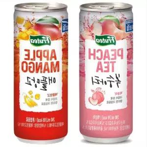 행사용 단체 간식 복숭아티 애플망고티 캔음료 240ml 혼합 60캔 세트
