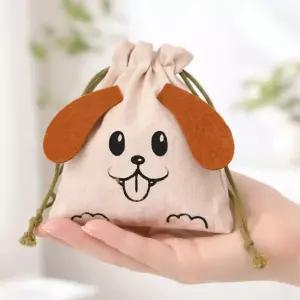 친환경 강아지 조리개 파우치 선물 포장 주머니 미니 파우치 이중원단