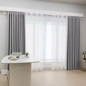 [지나송] 리플 암막커튼+볼로프+코디커튼+커튼봉 (대형)