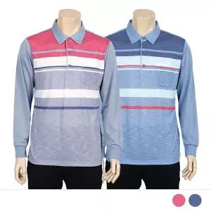 노드 스트라이프 카라넥 긴팔 티셔츠 (국내생산) 긴팔스트라이프