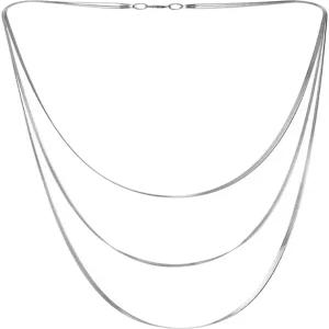 쿨스틸랜드 비욘드 체인 목걸이 레이어드 스네이크 롱 드레이핑 스테이트먼트 플랫 3줄 폭포