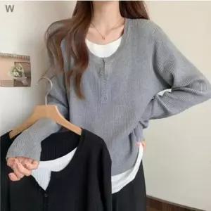 [SBD] 니트 티셔츠 루즈핏 레이어드