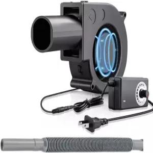 마르티안스 바비큐 송풍기 - 97mm x 12V 110V 240V AC 플러그 가변 속도 조절기 캠핑 요리 스타터 효율적인