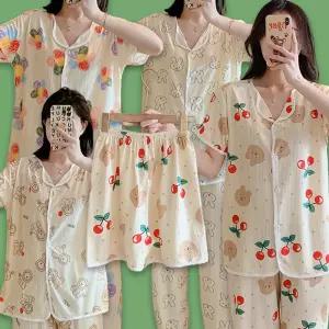 잠옷 3종 여성 세트 바지 반팔 예쁜 홈웨어