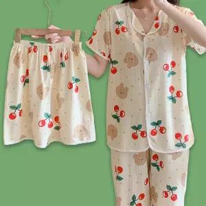 반팔 세트 잠옷 예쁜 바지 베어 홈웨어 여성 3종