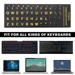 컴퓨터 노트북 노트북용 6 시트 키보드 스티커 범용 영어 교체 라벨 프리미엄 PVC 소재