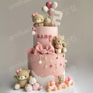 백일상 케이크모형 케이크 풍선 돌상 파티 기념일 HB 소품