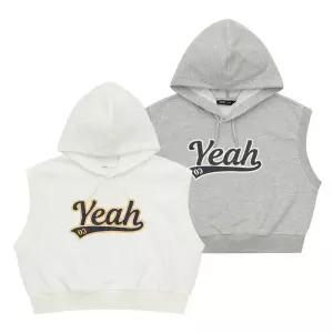 [소이]24M5781-11WT,13GY  치어리딩 크롭 후드 조끼_SH