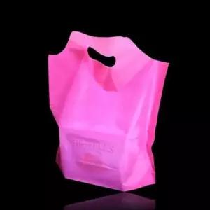 [문구] 라운드 팬시 PE 쇼핑백 핑크 36X40cm 밑10cm 100매