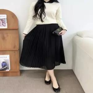 [SBD] 여성밴딩쉬폰플리츠주름롱스커트