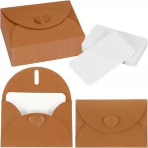 파티킬 25 세트 하트 걸쇠가 달린 미니 봉투 4.1x3 빈 노트 카드 선물 결혼 초대장 졸업식 크리스마스