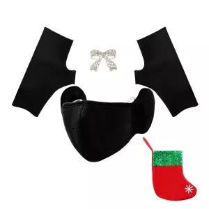 Liebster Holiday Warmth 선물 세트 - 유니 페이스 이어 스키 커버 및 핑거리스 장갑, 핀 포함, 크리스마스