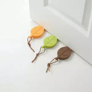 리빙스토리 [1개 + 1개] 방문 문닫힘방지 도어스토퍼 문쾅방지 나뭇잎 실리콘 고정장치