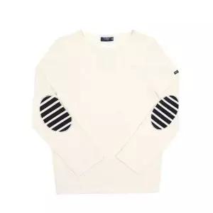 [세인트제임스] 메르디앙 모던 스트라이프 엘보 패치 긴팔티 153554632