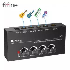 기타조율기 튜닝기 튜너 기타베이스MIDI 키보드마이크 오디오 녹음용 볼륨 기능 FIFINE N5 4채널 믹서-N5