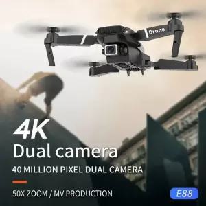 드론 2025 신형 E88 프로 WIFI FPV 광각 HD 4K1080P 카메라 고도 접이식 쿼드콥터 RC 헬리콥터