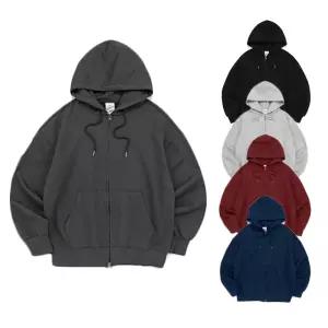 쭈리 오버핏 투웨이 후드집업 남녀공용 단체 로고 제작티셔츠