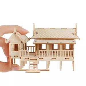 [크래프트빌]DIY 나무 모형 조립 키트 미니 세계의 집 태국전통가옥 YM598