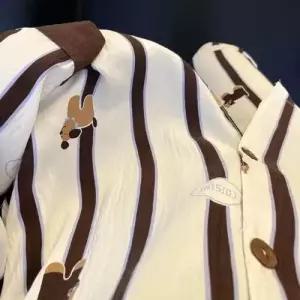 춘추 긴바지 강아지 커플 잠옷 잠옷세트 배색넥 공식 긴팔 원템3