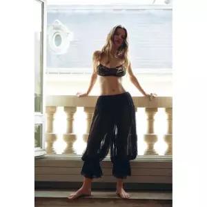 ZARA 자라 플리츠 레이스 벌룬 팬츠 - 블랙 147560