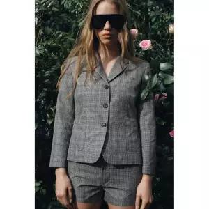 ZARA 자라 ZW 컬렉션 체크 블레이저 - 블랙 / 크림 147537