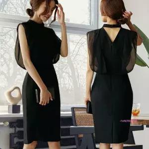 상견례 원피스 쉬폰 하객룩 프릴 나시 오피스룩mno440